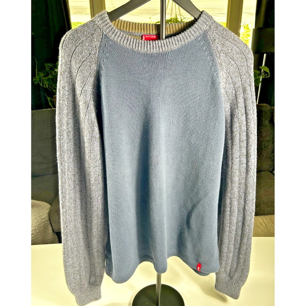 Levi's Men's Crewneck Sweater Large‎ Blue Gray Grandpacore Cozy